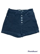 YMI High Rise Cuffed Button Fly Black Denim Shorts 26
