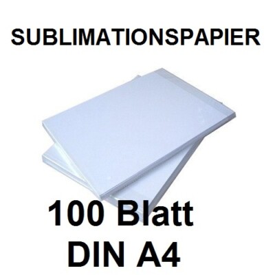   100 Blatt DIN A4 Sublimationspapier,  Sublimations Thermo Transferpapier
