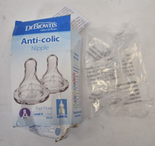 Dr Browns Natural Flow Standard Silicone Bottle Nipples 2 Pack Clear Level 4 9m 