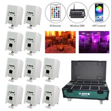 V-Show 10pcs with case of Par Light Wireless Battery Uplight 6x18W 6in1 RGBWA UV