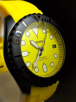 Custom Seiko Mod Nh 35 Skx Black Matte Automatic watch | eBay