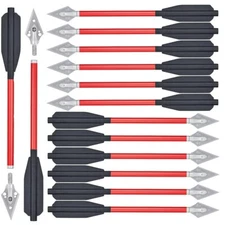 6/12pcs 6.5" Hunting Bolts Steel Tips Aluminium Arrows Archery Mini Pistol Xbow