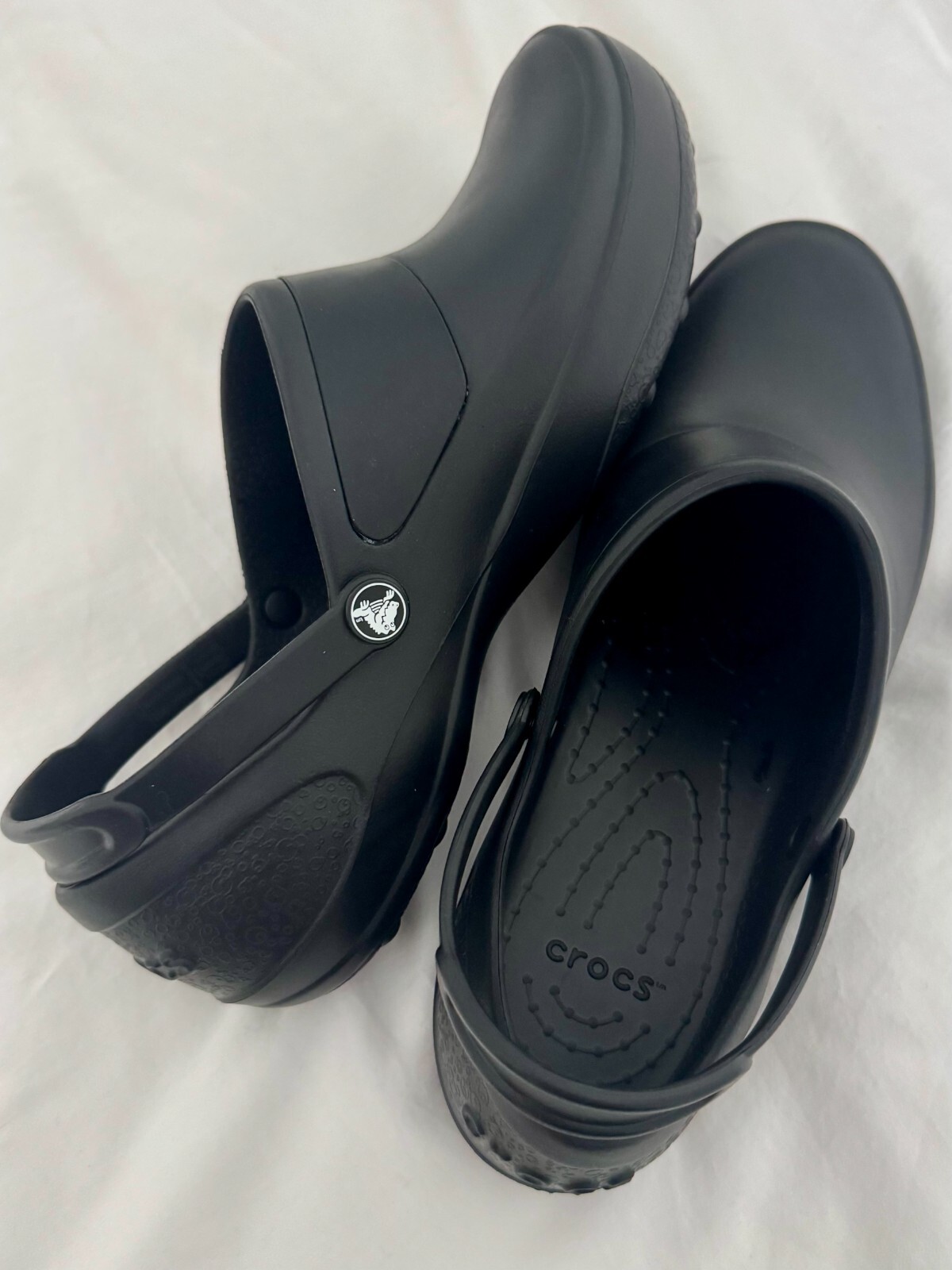 Women’s Crocs Mercy Clogs Slip On Shoes Size 11 Black Non Slip Grip Nurse Chef