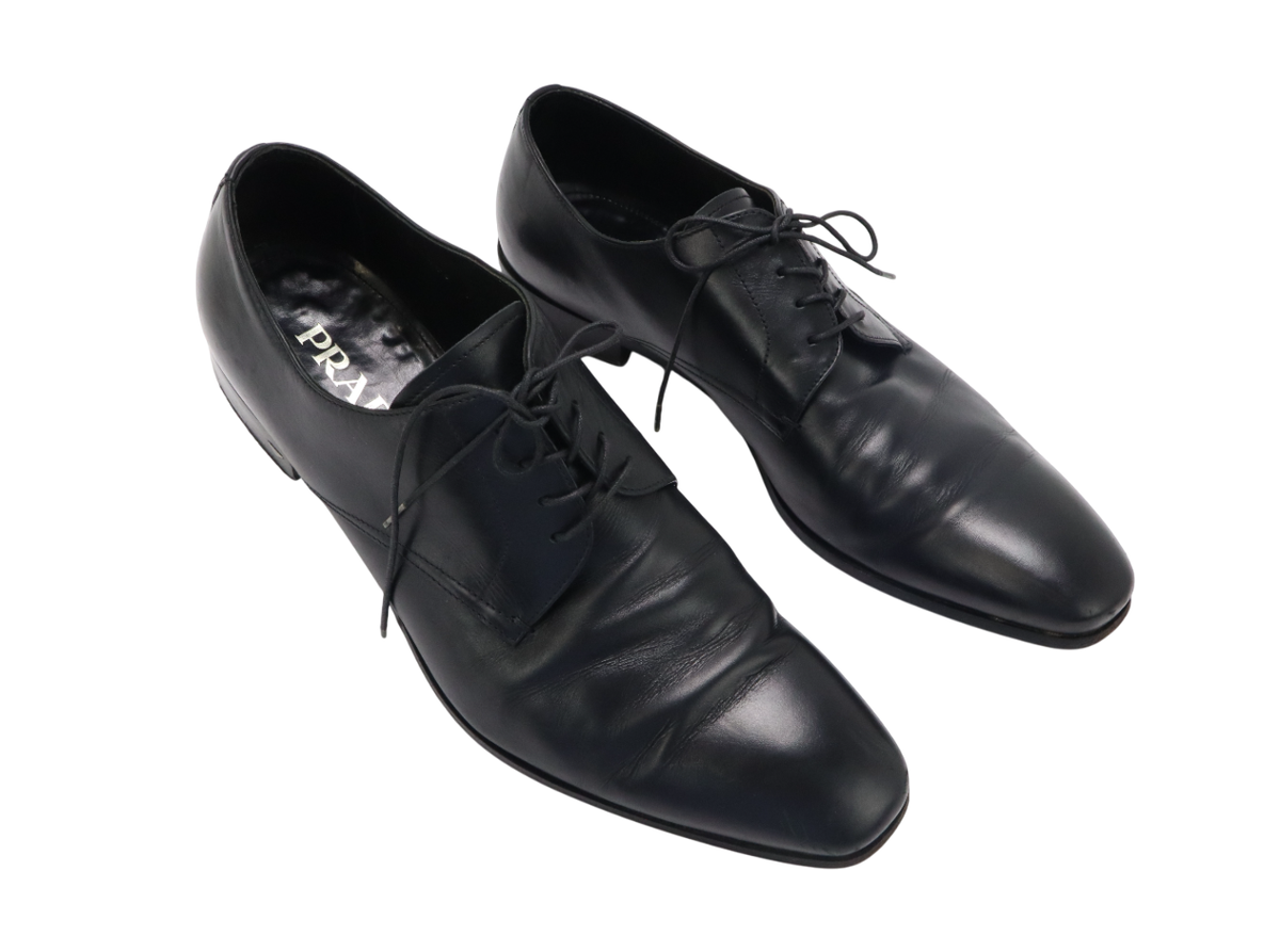 靴 prada archive square leather shoes UK9 PRADA Shoes Men's UK 9 Leather Square Toe Lace Up Formal
