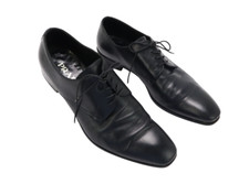PRADA  Shoes Men's UK 9 Leather Square Toe Lace Up Formal Black