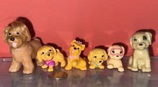 Lot Of 6 Mattel Plastic Rubber Puppy Dogs Barbie Pink  Purple Collars