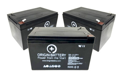 Mongoose J3 Bike Battery Kit - 3 Pack 12V 12AH SLA AGM