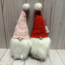 Valentines Gnomes Figure Indoor Decor Couple Set of 2 Weighted 10 Inch