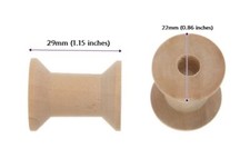 Natural Wooden Craft Spools 2 Sizes ~ Unfinished Wood Crafts Thread Wire Sewing