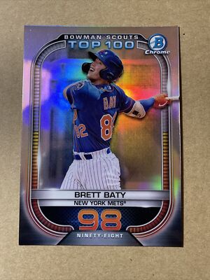 2021 BOWMAN CHROME SCOUTS TOP 100 BTP-98 BRETT BATY NEW YORK METS 