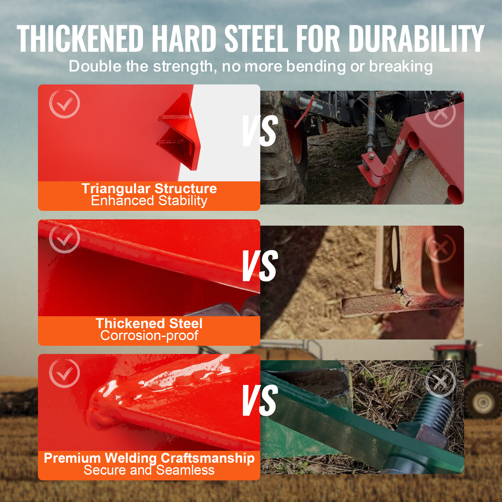 VEVOR Ballast Box 3 Point Category 1 Tractor 800lbs 5cu.ft Tractor