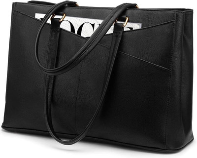 LOVEVOOK Laptop Tote Bag for Women 15.6 Inch Waterproof Leather Computer Bags Bu