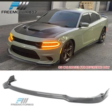 For 15-23 Charger SRT GT Scat V4 A Style Front Bumper Lip Carbon Fiber Print ABS