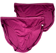 Victoria's Secret Burgundy Cotton Blend Hi Leg Brief Panties - XLG -2 Pack