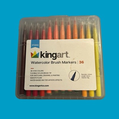 Kingart Watercolor Brush Markers 36 Piece Multicolor Set