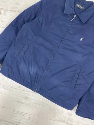【Yves Saint Laurent】1990s Blue Jacket Yves Saint Laurent YSL Blue Fleece Bomber Jacket 90s Vintage Logo