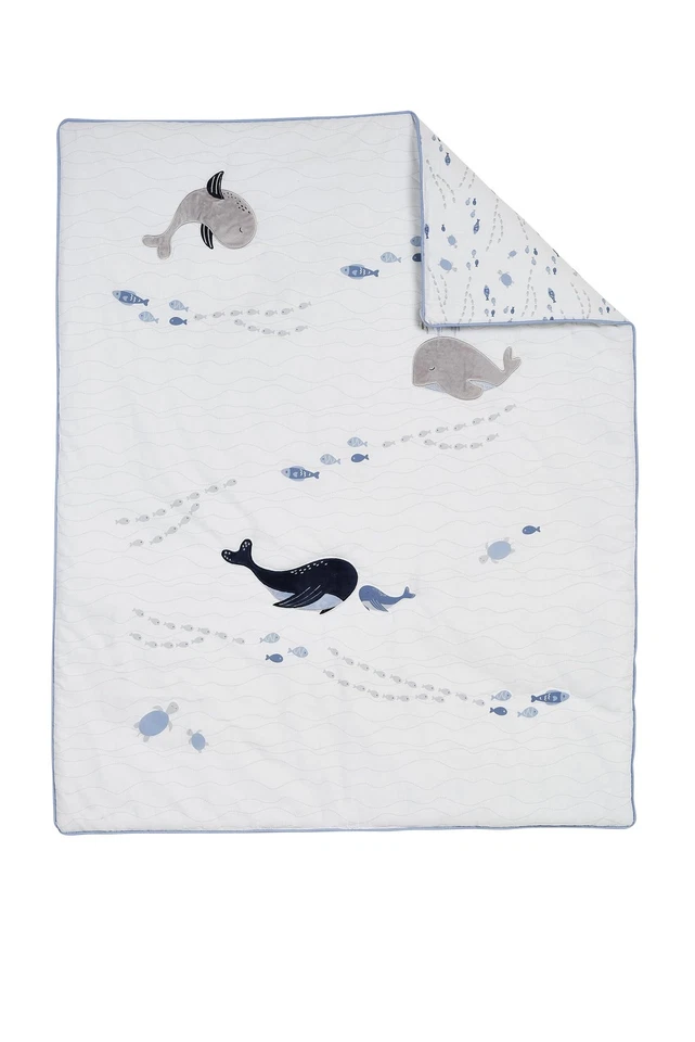 Ropa de cama infantil para cuna de bebé Whale of a Time de 3 piezas Foto 2 de 4