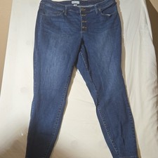 Ava & Viv Straight Button Fly Blue Denim Jean...