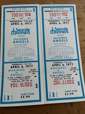 Lot (2) 1st Game Inaugural Season Seattle Mariners Tickets 1977 Kingdome