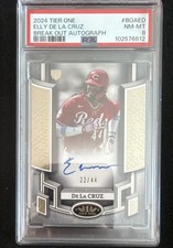Topps 2024 Tier One Elly De La Cruz RC Break Out Auto /44 BOA-ED PSA 8