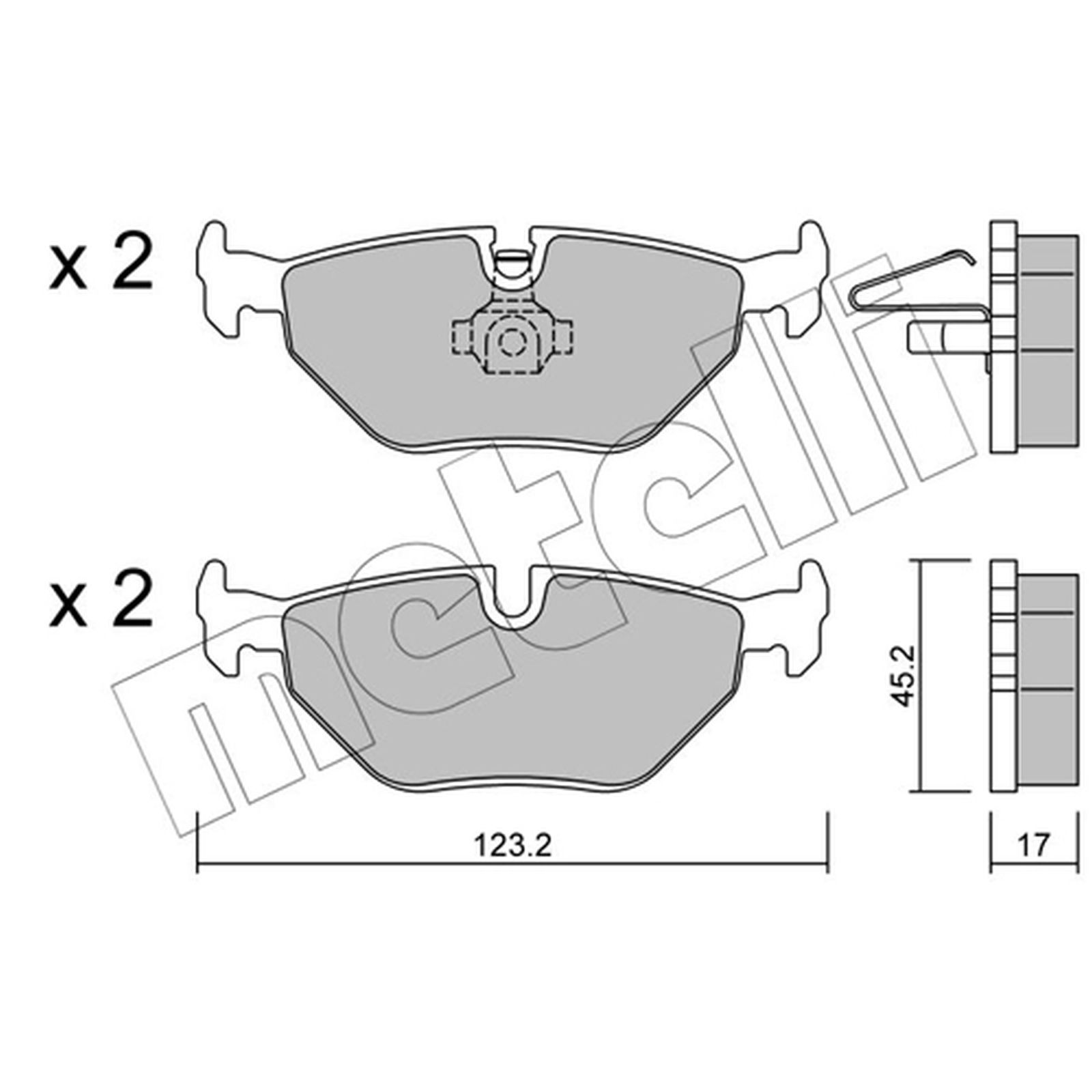 1x ORIGINAL® Metelli Bremsbelagsatz, Scheibenbremse Hinten für BMW 3 Compact 3