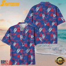 Buffalo Football Team Billss Hawaiian Button Down Shirt Unisex Adults S-5XL