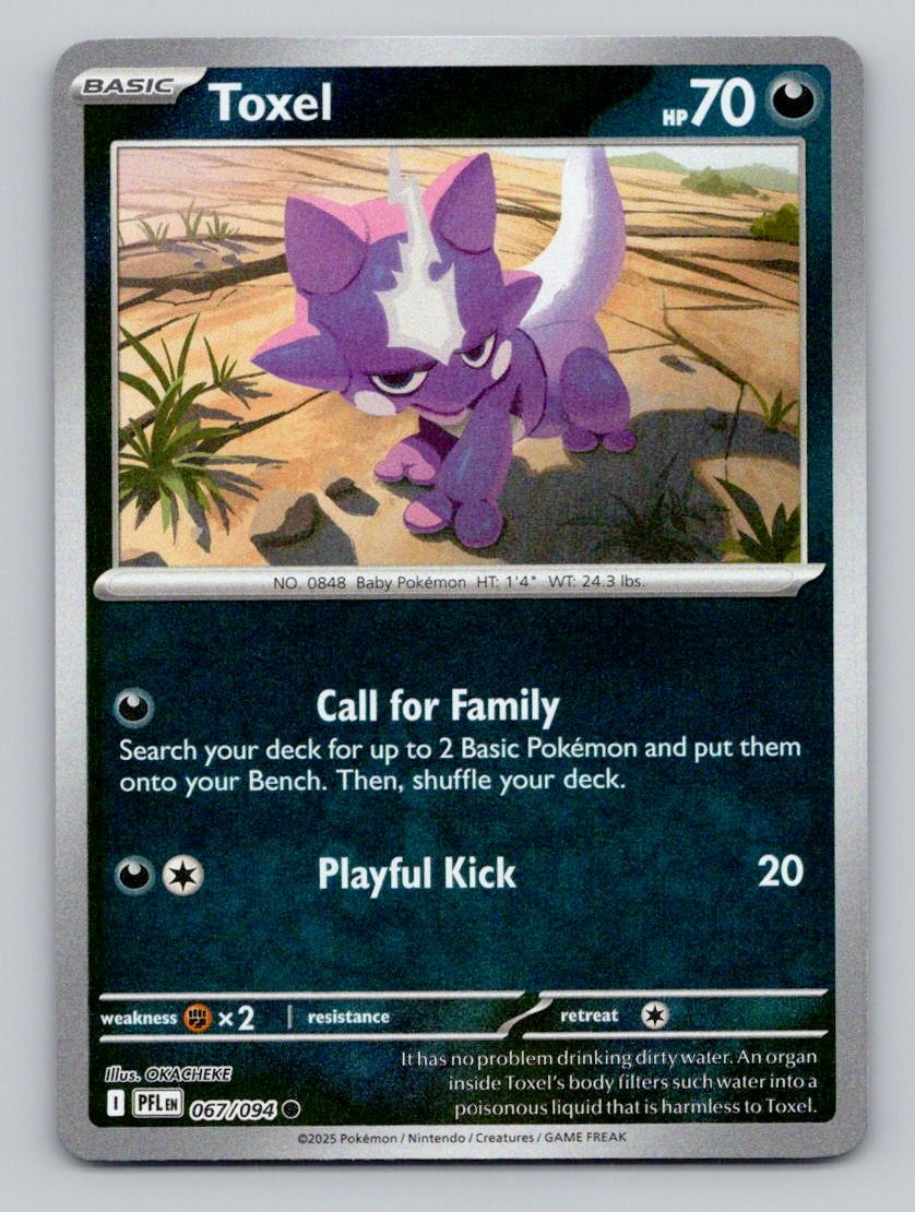 Reverse Holo Toxel 067/094 Common Phantasmal Flames Pokemon