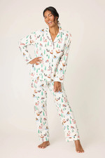 NWT pj salvage flannel pajama set  sled dogs  size small