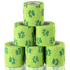 6 Rolls No Chew Bandage for Dogs Bitter Bandage Wrap for Dogs Wound Wrap Gree...