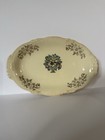 Vintage Homer Laughlin Virgina Rose Plate Platter Gold Blue Teal Floral Basket — photo 1