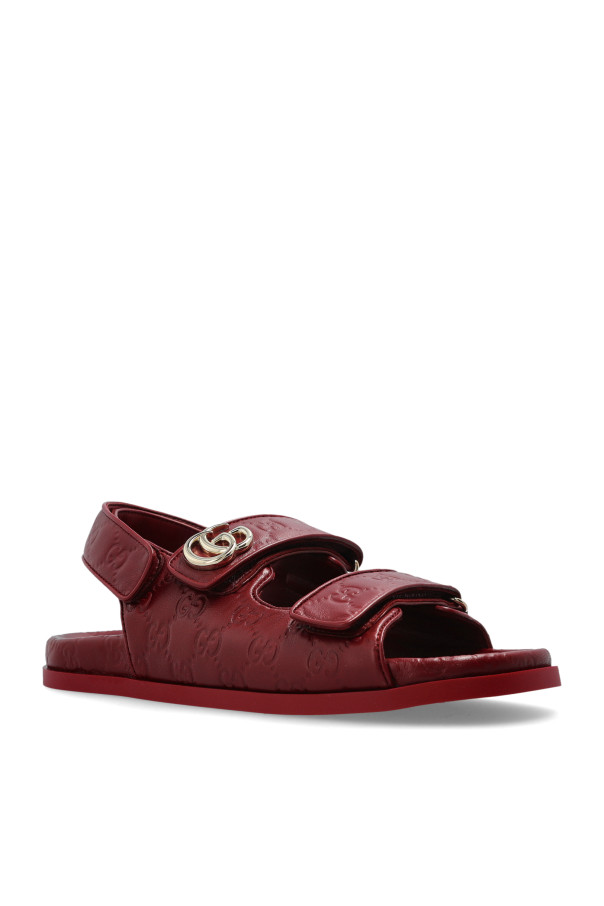 Gucci - Women - Monogram sandals - Burgundy thumbnail 4