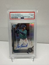 2022 BOWMAN CHROME JUAN QUERECUTO 1ST BOWMAN AUTO REFRACTOR /499 MARINERS PSA 9