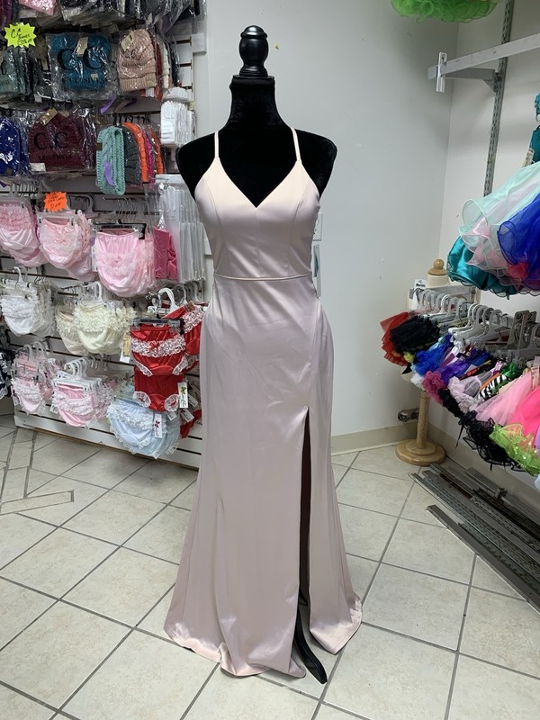 Sz 7 Pink Open Lace Back Prom Homecoming Pageant Evening Gown Formal Dress NWT