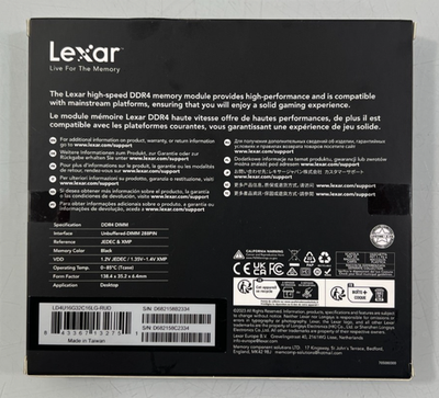 Lexar THOR 32GB Kit (2x16GB) DDR4 3200MHz CL16 Desktop RAM Memory