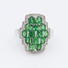 Rich Green Tsavorite Ring 14K Solid White Gold Natural Green GemStones — photo 7
