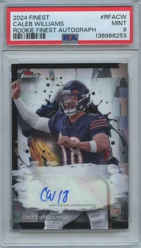 Caleb Williams 2024 Topps Finest Auto Autograph RC Rookie Chicago Bears PSA 9