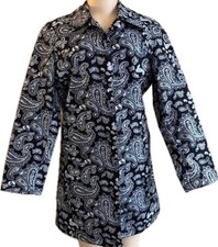 Womens coat trench pea size S Michael Kors navy paisley floral jacket gorgeous