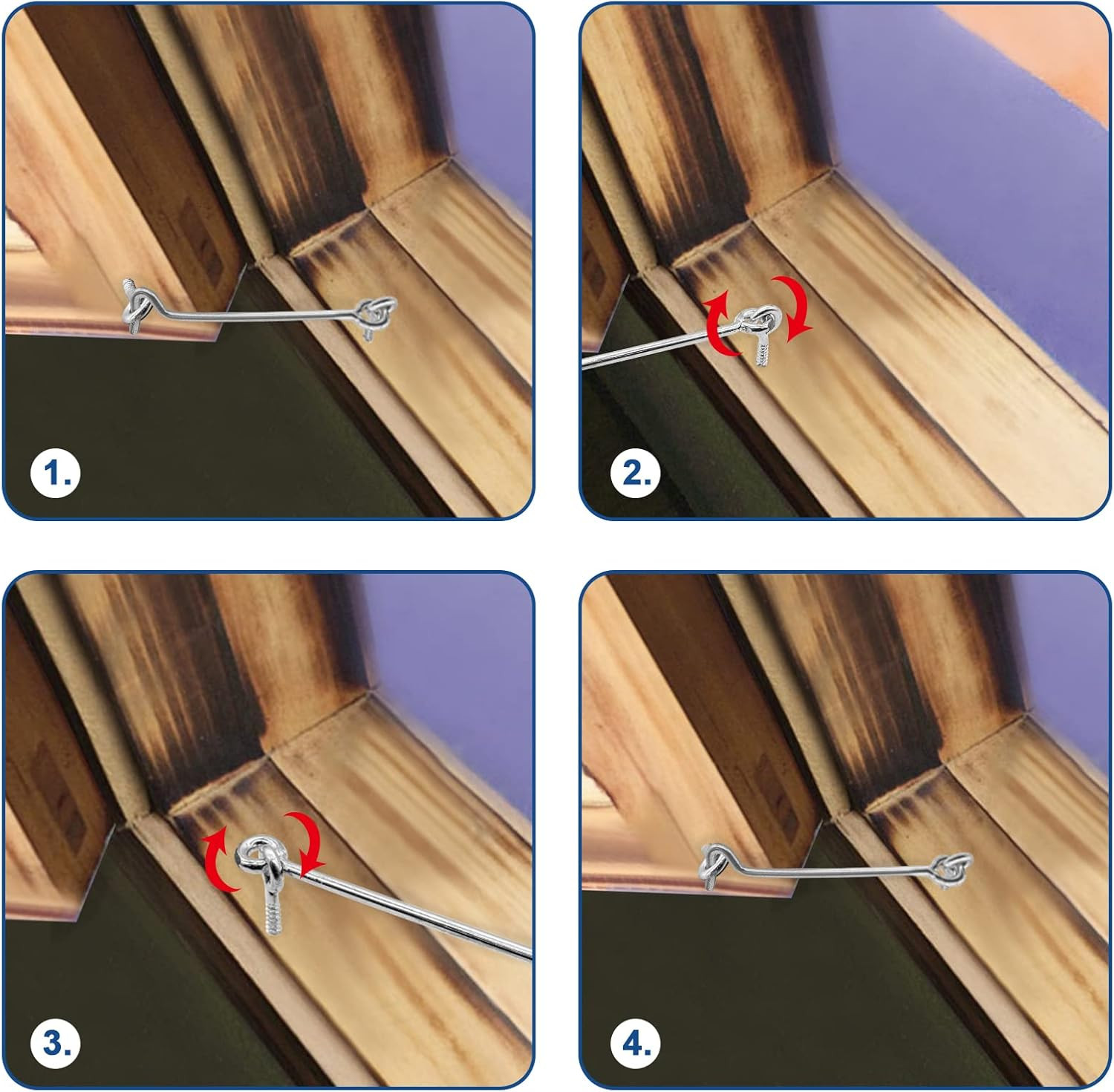 2.5 Inch Hook and Eye Latch (5PCS), Heavy Duty Iron Barn Door Lock Privacy Lock 