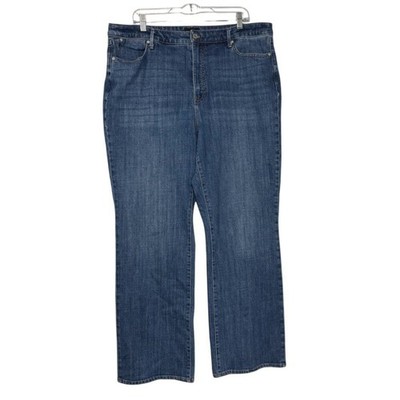 Talbots Barely Boot Jeans Curvy Size 18 Blue Wash Denim Bootcut