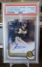 Jackson Merrill 2022 Bowman Chrome Prospect Auto CPA-JME PSA 9 Padres