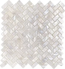 Herringbone Shell Mosaic Tile Mother of Pearl for Bathroom Kitchen Backsplash