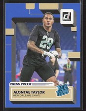 Alontae Taylor 2022 Donruss #373 Blue Press Proof New Orleans Saints