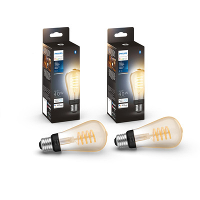 Philips Hue Smart 40W St19 Filament Led Bulb - White Ambiance Warm-To-Cool