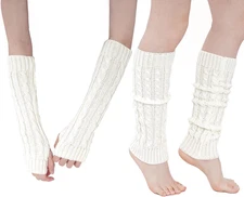 Leg Warmers Arm Warmers Knee Warmers 2Pcs Include Black Leg Warmer and Black Arm