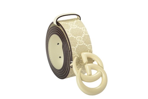 Gucci 100% Leather Double G Buckle Guccisima Print Belt US 42 IT 105