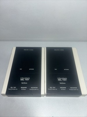 2 New Brow Code At Home Gel Tint Dark Brown Eyebrow Dye 