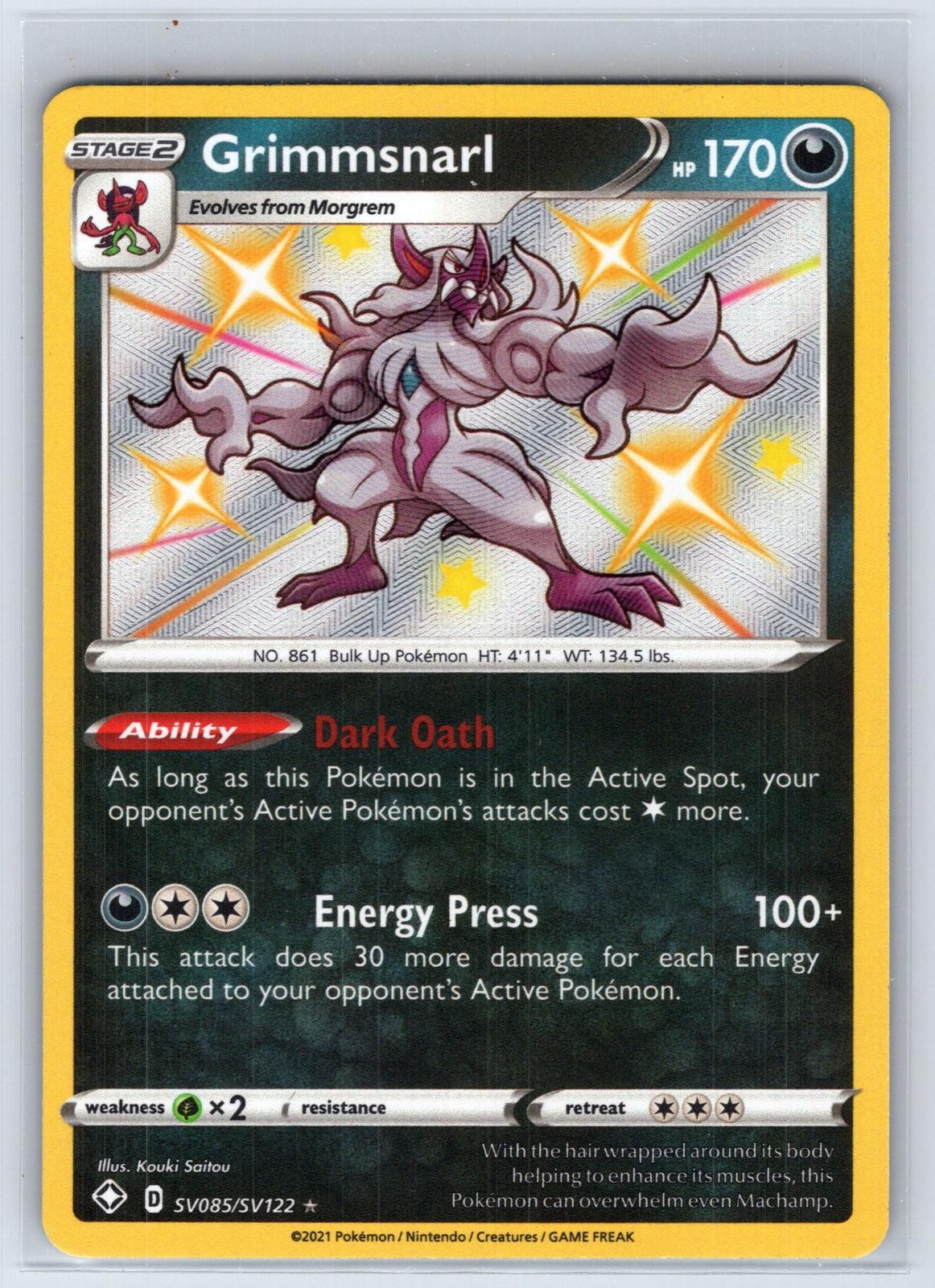 Grimmsnarl SV085/SV122 Shiny Rare Shining Fates Shiny Vault Pokemon Holo NM