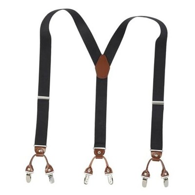 Suspenders for Men with Strong Clips, 1.4 Inches Wide Heavy Duty Dark Gray