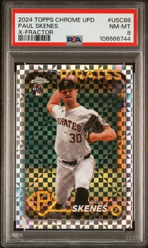 2024 Topps Chrome Update Paul Skenes RC Xfractor Pittsburgh Pirates PSA 8