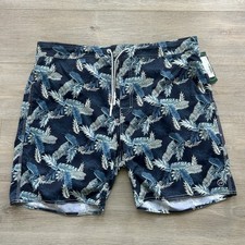 NWT Johnnie-O XXL Shore Haven Swim Trunks Blue Tropical Beach Summer